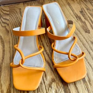 Lulu’s Mango Orange Strappy Sandals